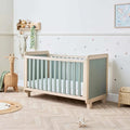 Tutti Bambini Kuba Cot Bed - Golden Oak/Sage Weave - Convertible Baby Cots