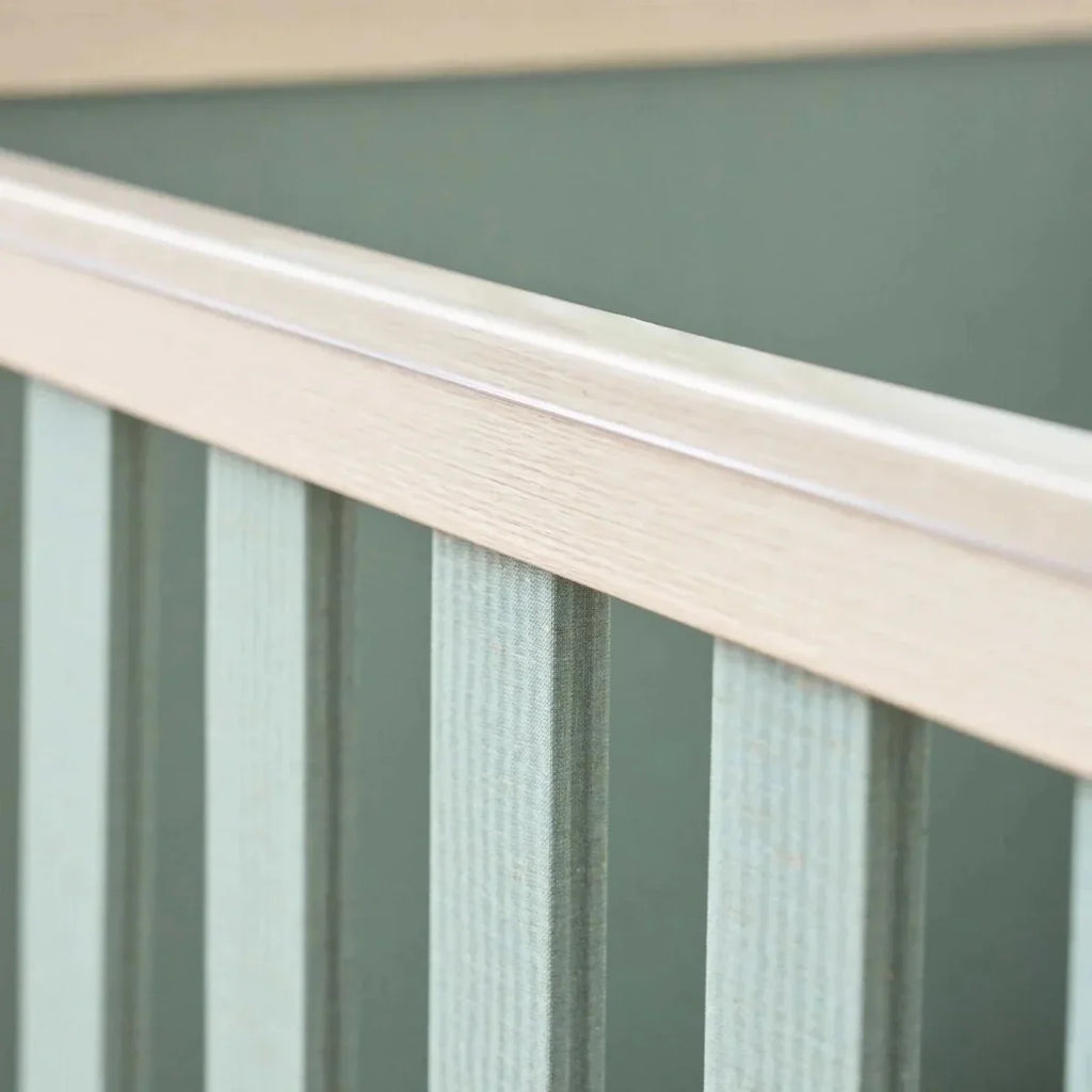 Tutti Bambini Kuba Cot Bed - Golden Oak/Sage Weave - Convertible Baby Cots