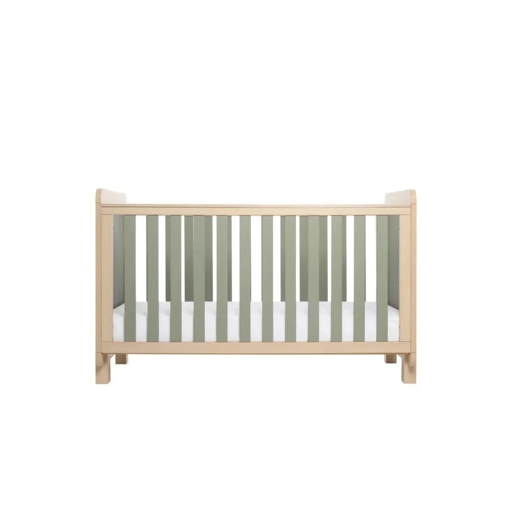 Tutti Bambini Kuba Cot Bed - Golden Oak/Sage Weave - Convertible Baby Cots