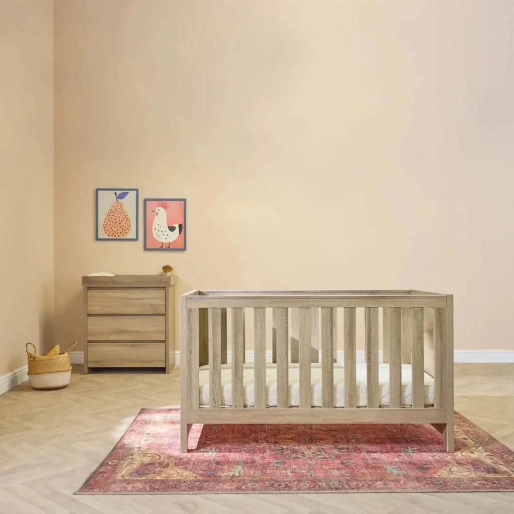 Tutti Bambini Modena 2 Piece Room Set with Pocket Sprung Mattress - Oak - Oak - 2 Piece Furniture Sets