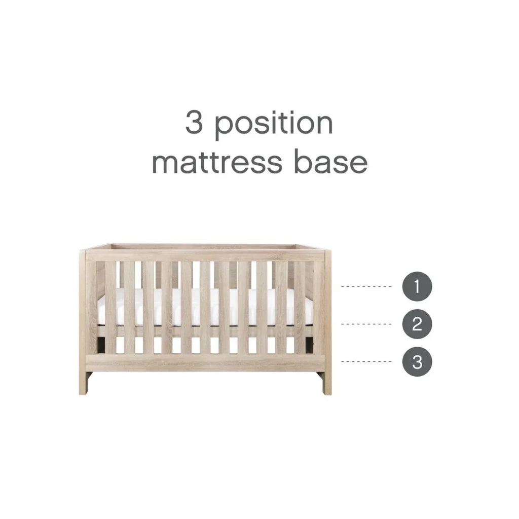 Tutti Bambini Modena 2 Piece Room Set with Pocket Sprung Mattress - Oak - Oak - 2 Piece Furniture Sets