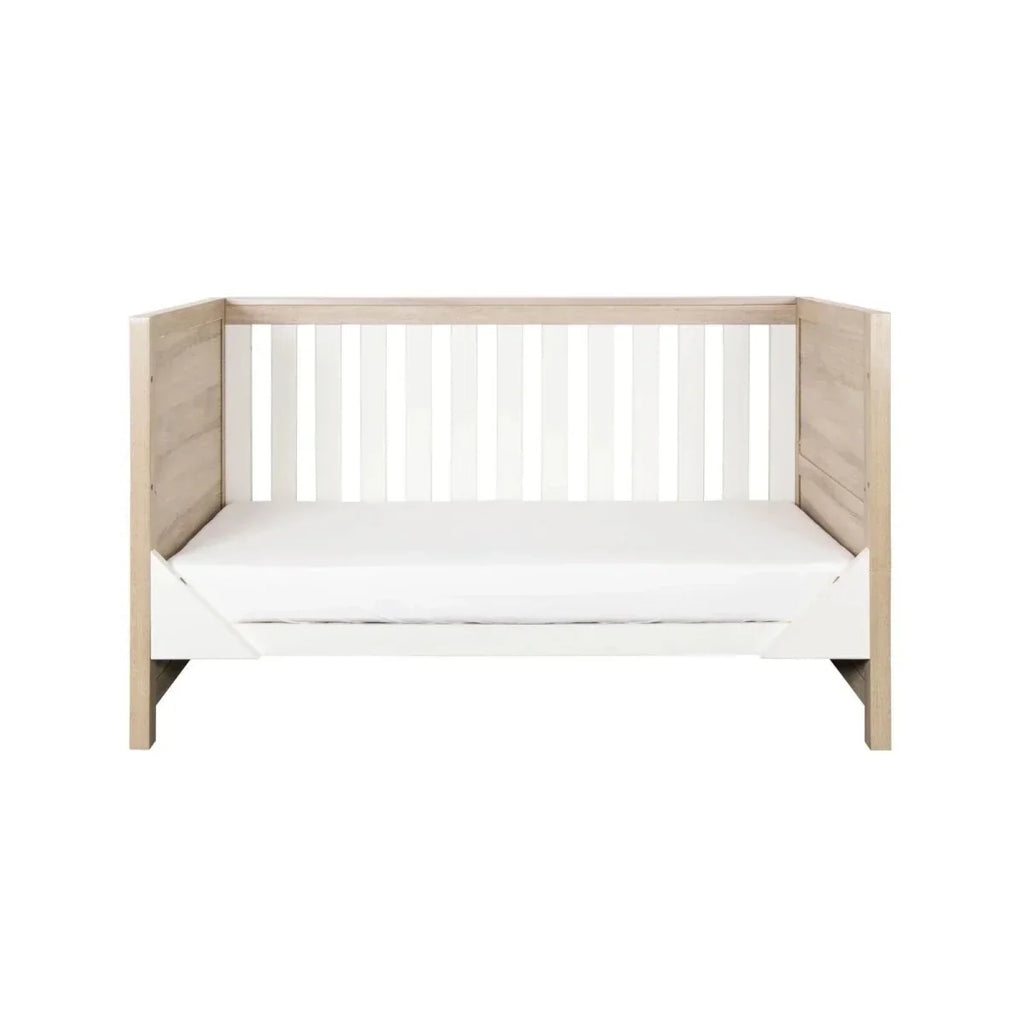 Tutti Bambini Modena 3 Piece Room Set with Sprung Fibre Mattress - White/Oak - White/Oak - 3 Piece Furniture Sets