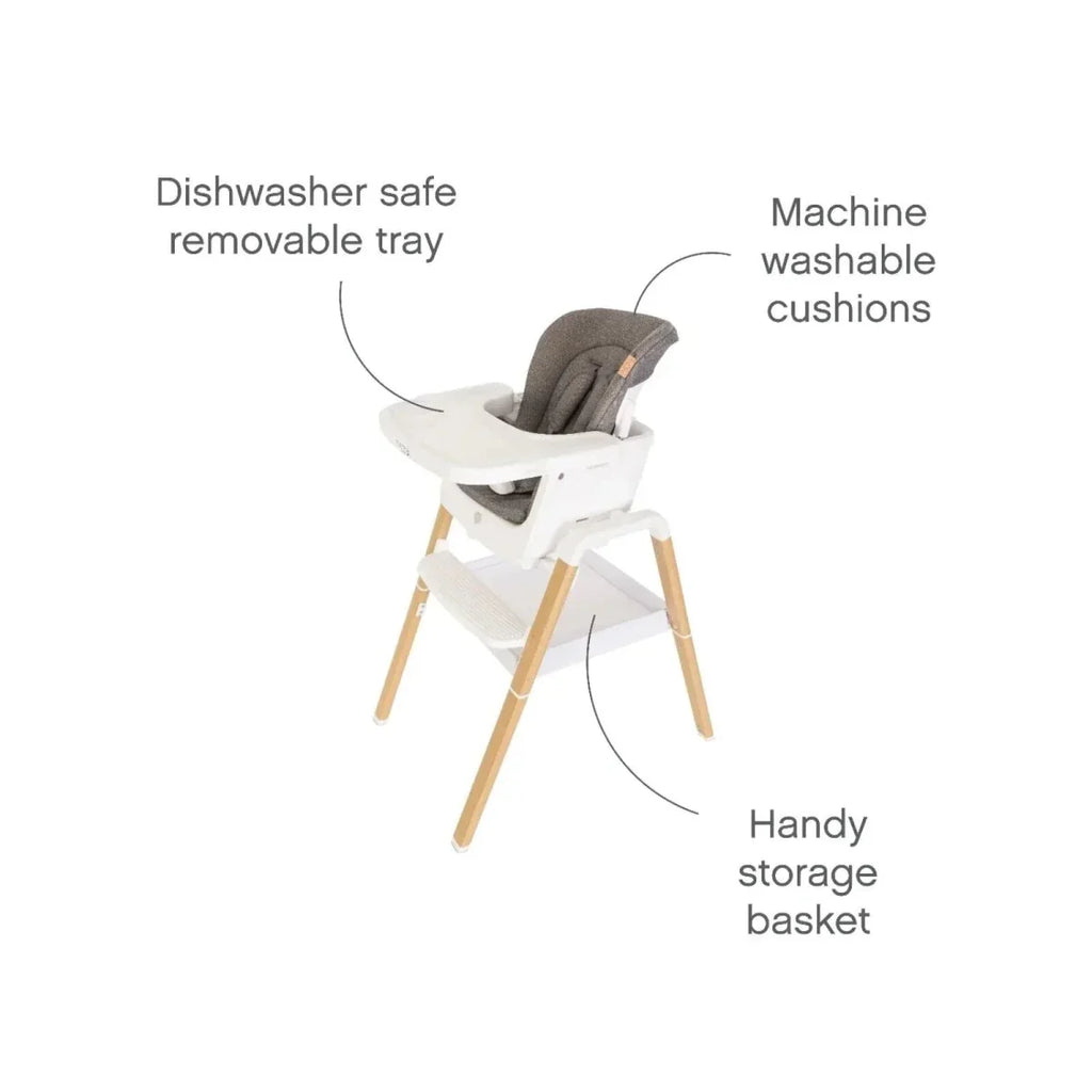 Tutti Bambini Nova Evolutionary Highchair - Scandinavian Walnut/Ecru - Scandinavian Walnut/Ecru - Highchairs