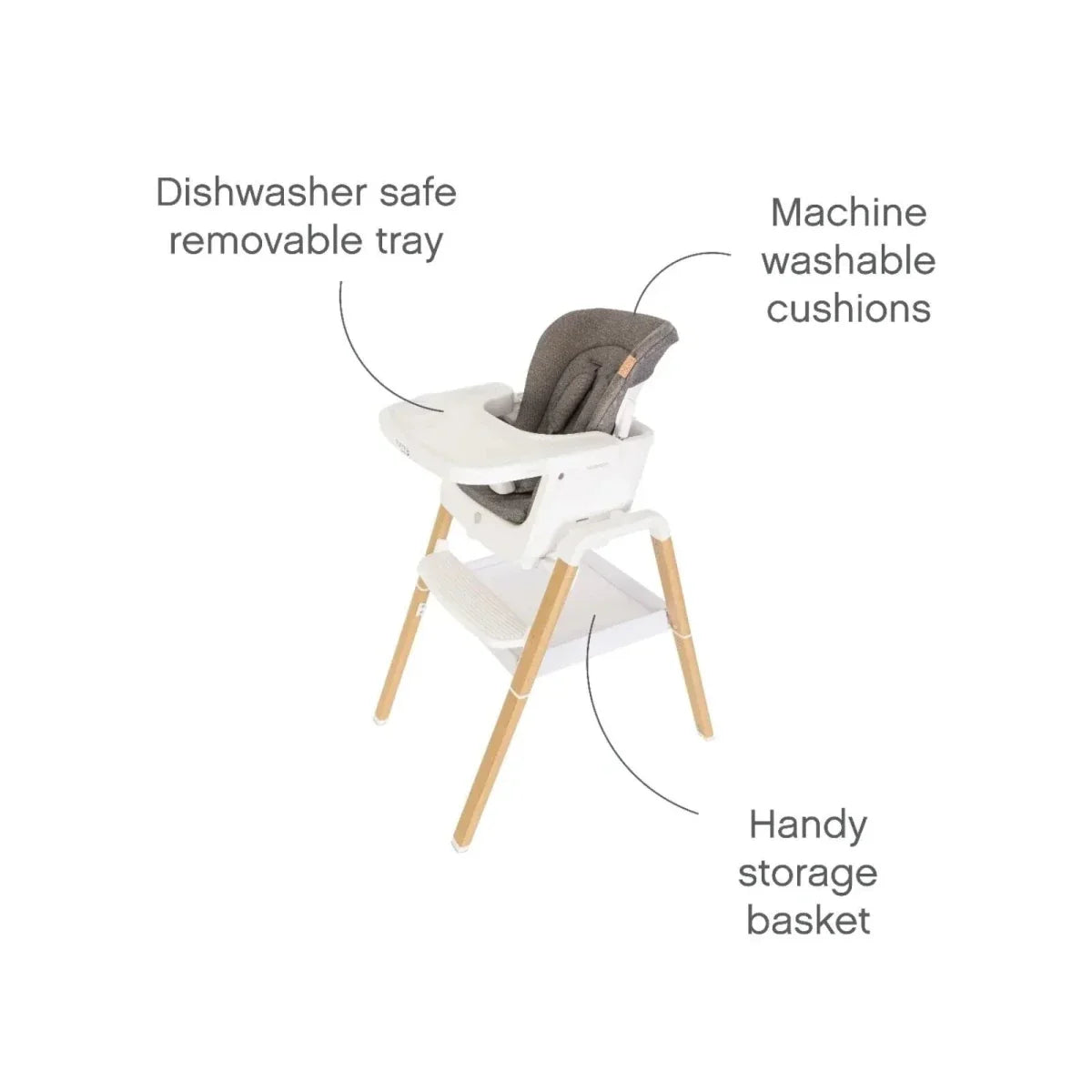 Tutti Bambini Nova Evolutionary Highchair - Scandinavian Walnut/Ecru - Scandinavian Walnut/Ecru - Highchairs
