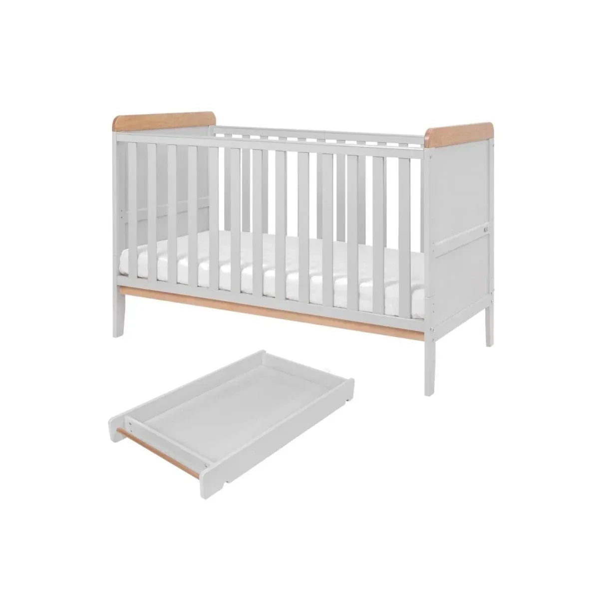Tutti Bambini Rio 3 Piece Room Set with Pocket Sprung Mattress - Dove Grey/Honey Oak - Dove Grey/Honey Oak - 3 Piece