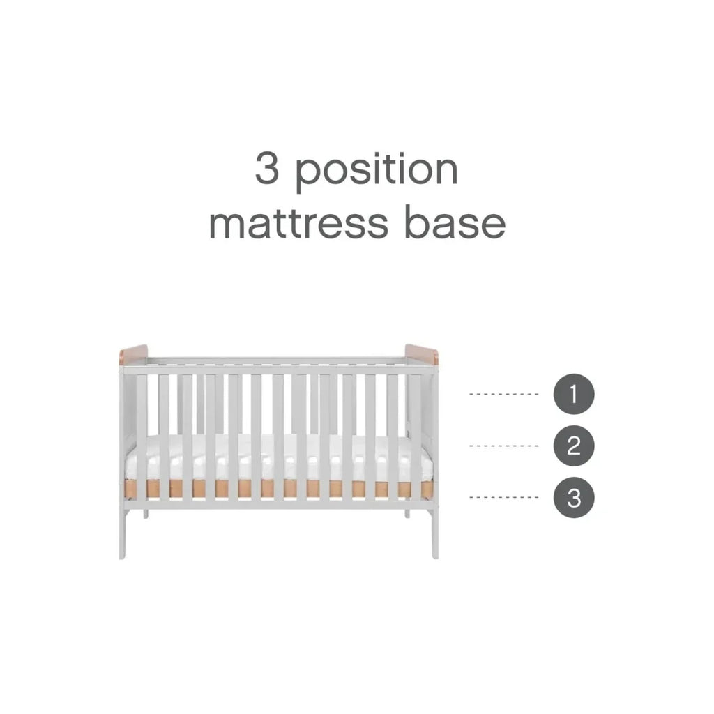 Tutti Bambini Rio 3 Piece Room Set with Pocket Sprung Mattress - Dove Grey/Honey Oak - Dove Grey/Honey Oak - 3 Piece