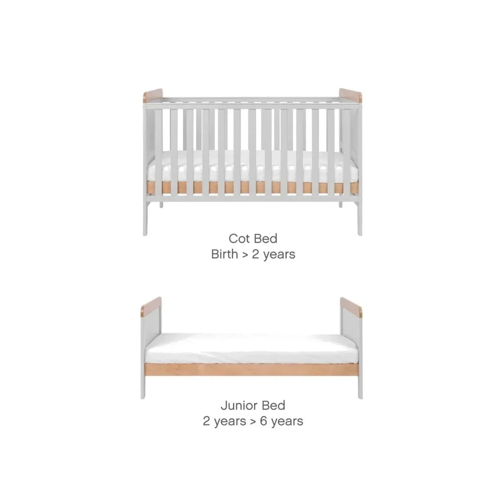 Tutti Bambini Rio 3 Piece Room Set with Pocket Sprung Mattress - Dove Grey/Honey Oak - Dove Grey/Honey Oak - 3 Piece