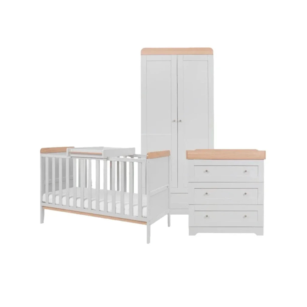 Tutti Bambini Rio 3 Piece Room Set with Pocket Sprung Mattress - Dove Grey/Honey Oak - Dove Grey/Honey Oak - 3 Piece