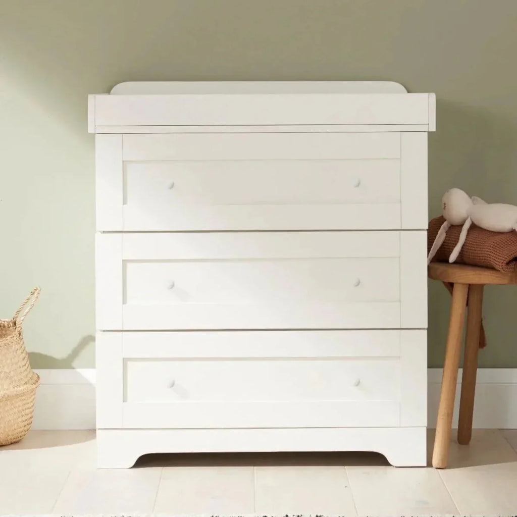Tutti Bambini Rio 3 Piece Room Set with Pocket Sprung Mattress - White - White - 3 Piece Furniture Sets