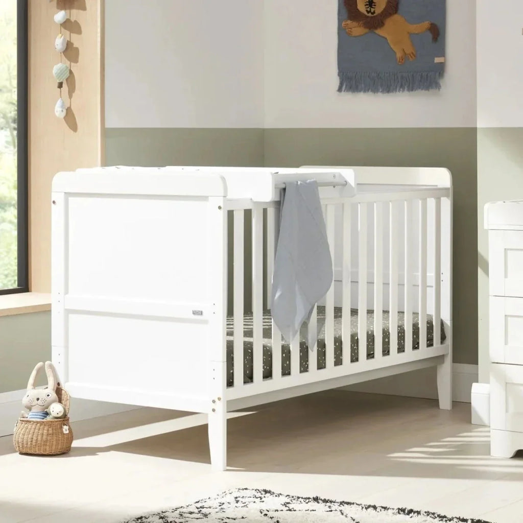 Tutti Bambini Rio 3 Piece Room Set with Pocket Sprung Mattress - White - White - 3 Piece Furniture Sets
