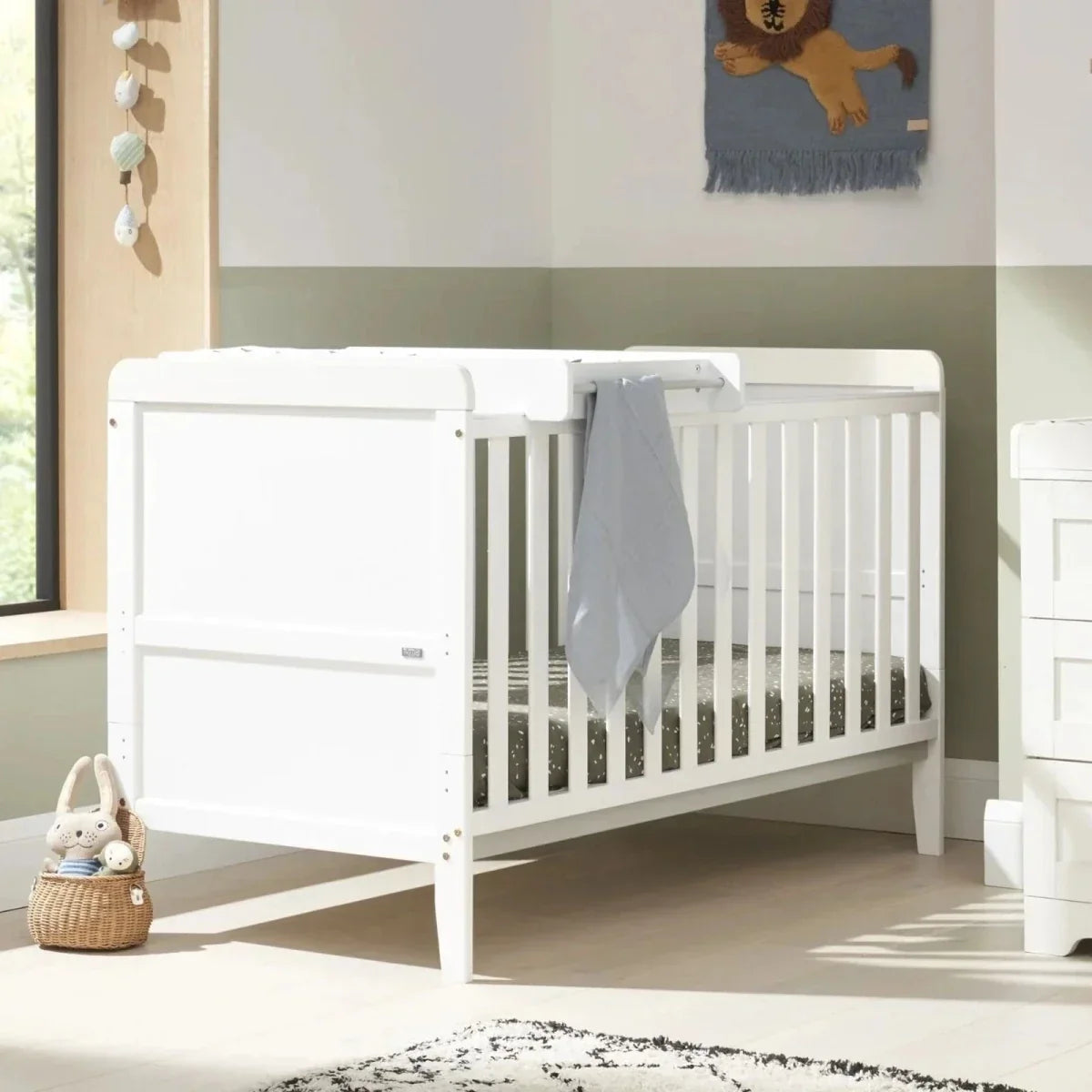 Tutti Bambini Rio 3 Piece Room Set with Pocket Sprung Mattress - White - White - 3 Piece Furniture Sets
