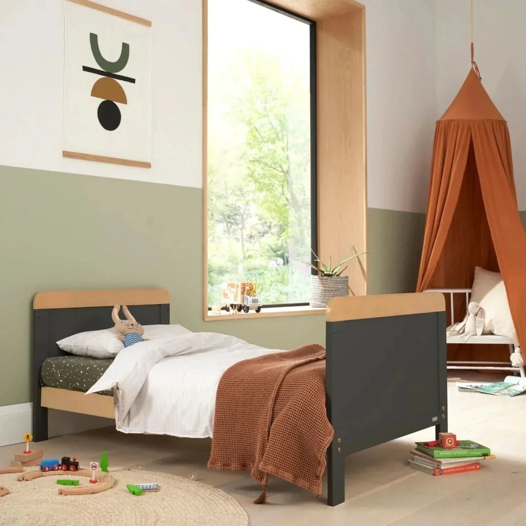 Tutti Bambini Rio 3 Piece Room Set with Sprung Mattress - Slate/Honey Oak - Slate/Honey Oak - 3 Piece Furniture Sets