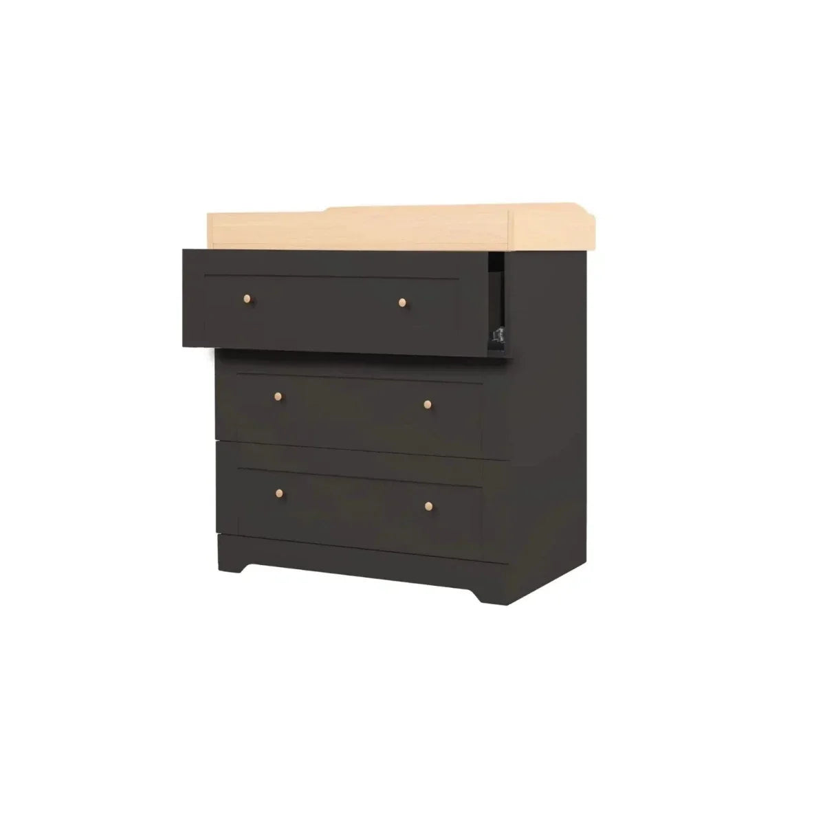 Tutti Bambini Rio 3 Piece Room Set with Sprung Mattress - Slate/Honey Oak - Slate/Honey Oak - 3 Piece Furniture Sets