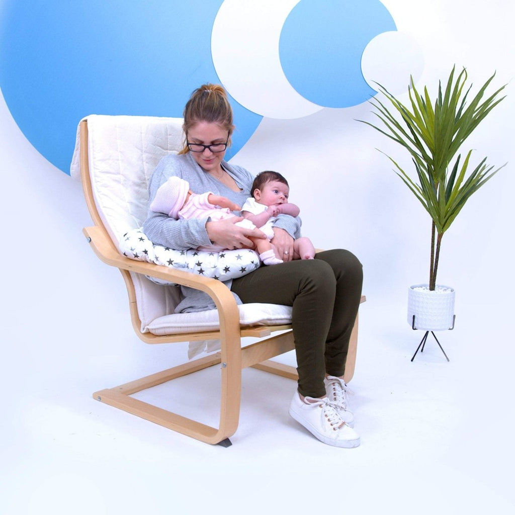 Twin Pregnancy Nursing Pillow - Silver Stars - Twin Nursing Pillows