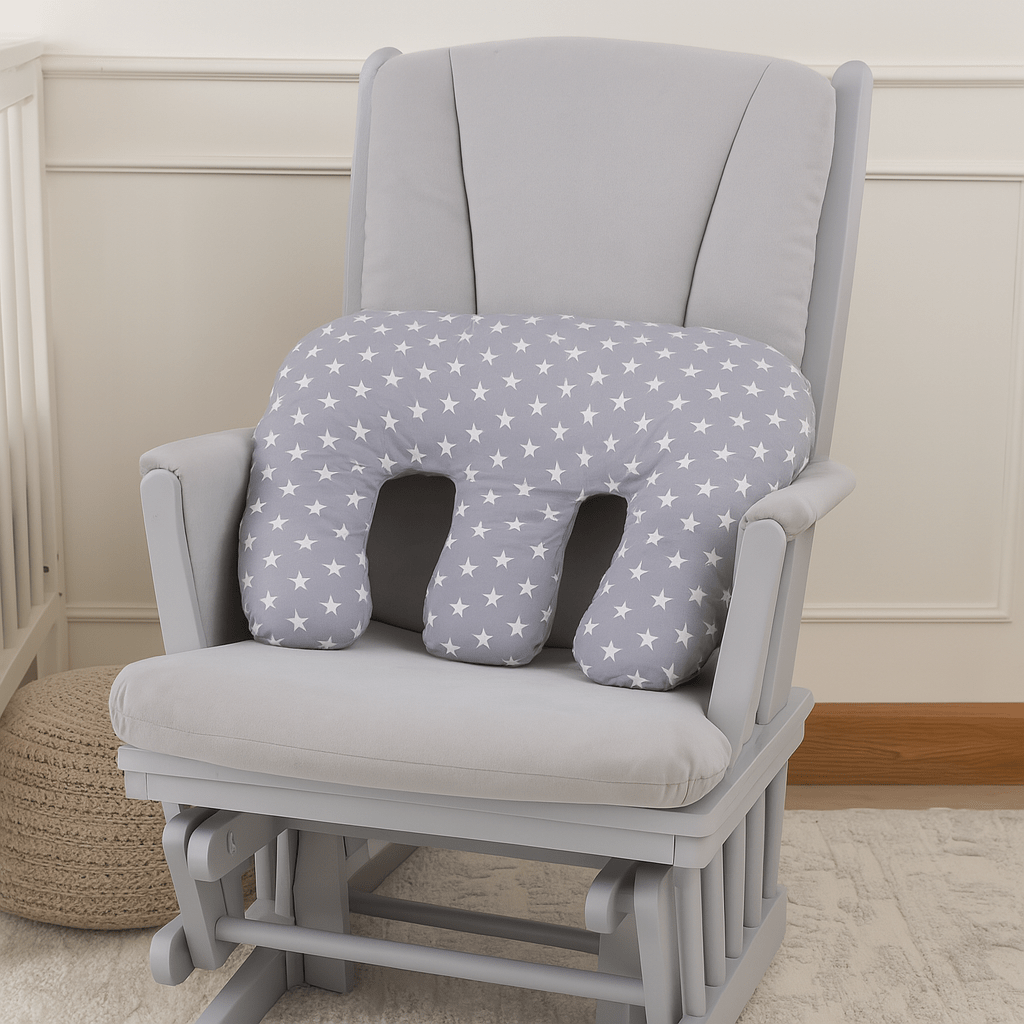 Twin Pregnancy Nursing Pillow - White Stars - Twin Nursing Pillows
