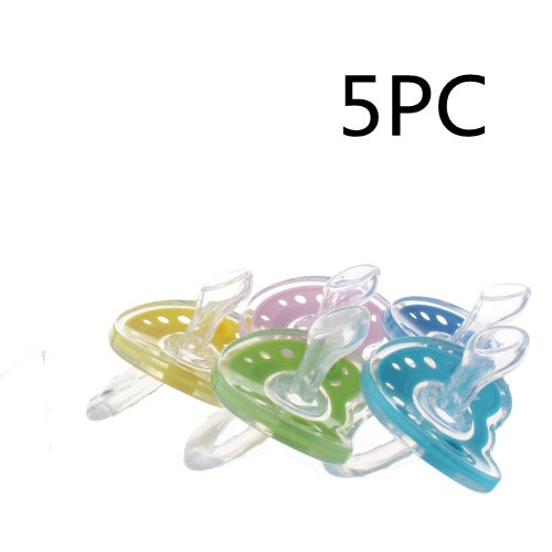 Baby Products Full Silica Gel Pacifier Two-color Liquid Silicone Sleep Comfort Baby Pacifier Baby - Nude Flat Head