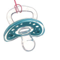 Baby Products Full Silica Gel Pacifier Two-color Liquid Silicone Sleep Comfort Baby Pacifier Baby - Nude Flat Head Cyan