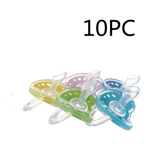 Baby Products Full Silica Gel Pacifier Two-color Liquid Silicone Sleep Comfort Baby Pacifier Baby - Nude Flat Head