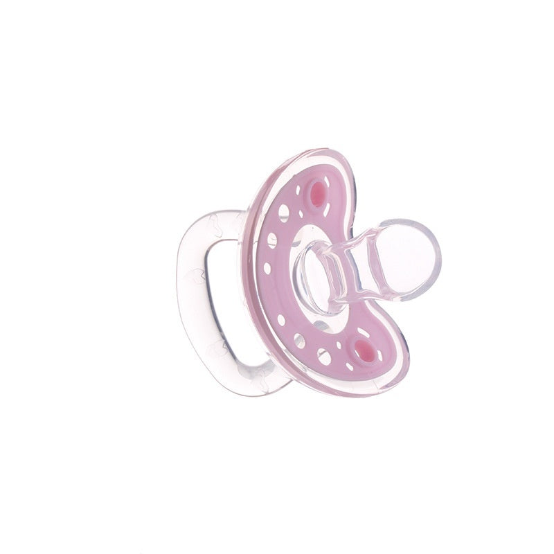 Baby Products Full Silica Gel Pacifier Two-color Liquid Silicone Sleep Comfort Baby Pacifier Baby - Nude Flat Pink