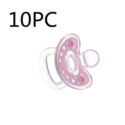 Baby Products Full Silica Gel Pacifier Two-color Liquid Silicone Sleep Comfort Baby Pacifier Baby - Nude Flat Pink