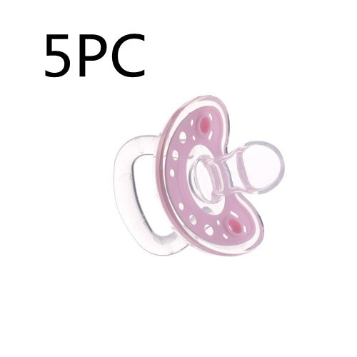 Baby Products Full Silica Gel Pacifier Two-color Liquid Silicone Sleep Comfort Baby Pacifier Baby - Nude Flat Pink
