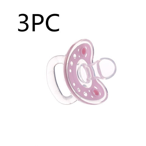 Baby Products Full Silica Gel Pacifier Two-color Liquid Silicone Sleep Comfort Baby Pacifier Baby - Nude Flat Pink