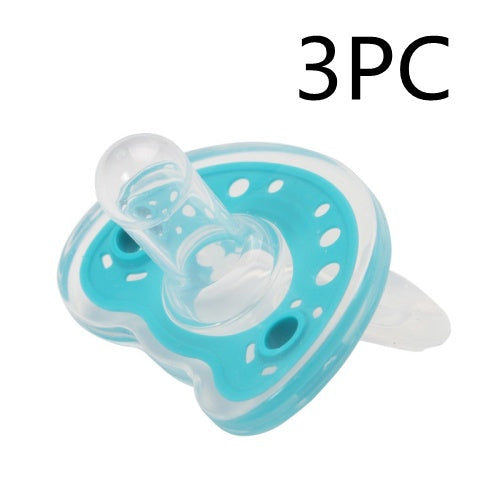 Baby Products Full Silica Gel Pacifier Two-color Liquid Silicone Sleep Comfort Baby Pacifier Baby - Nude Round Head