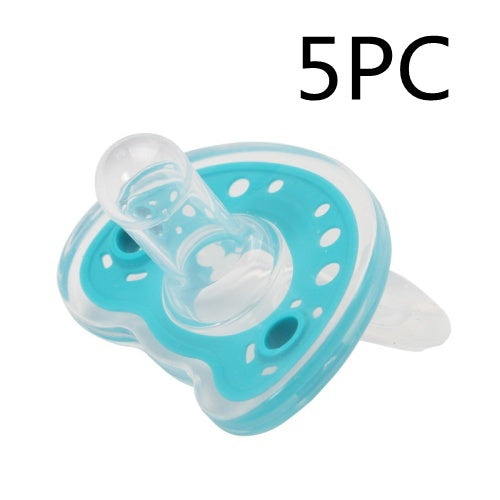 Baby Products Full Silica Gel Pacifier Two-color Liquid Silicone Sleep Comfort Baby Pacifier Baby - Nude Round Head