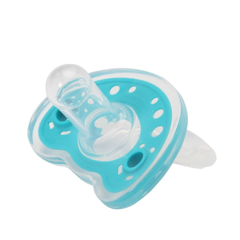 Baby Products Full Silica Gel Pacifier Two-color Liquid Silicone Sleep Comfort Baby Pacifier Baby - Nude Round Head