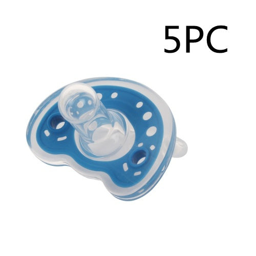 Baby Products Full Silica Gel Pacifier Two-color Liquid Silicone Sleep Comfort Baby Pacifier Baby - Nude Round Head