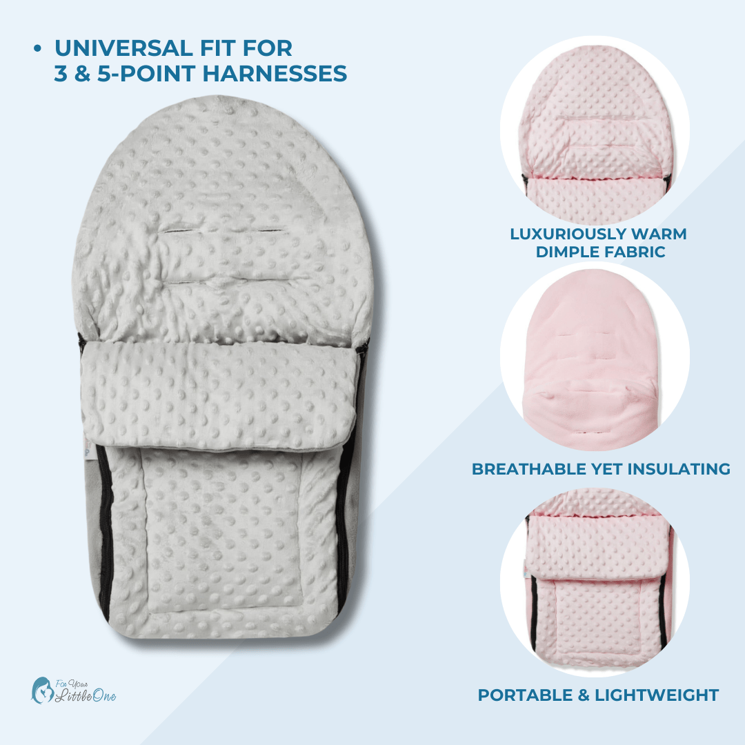 Universal Dimple Car Seat Footmuff / Cosy Toes - Fits All 3 And 5 Point Harnesses - Dimple Car Seat Footmuff