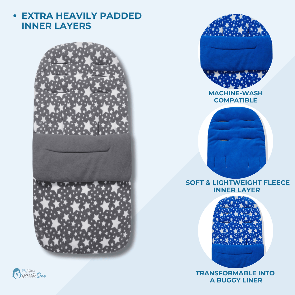 Universal Fleece Pushchair Footmuff / Cosy Toes - Fits All Pushchairs / Prams And Buggies - Fleece Footmuff