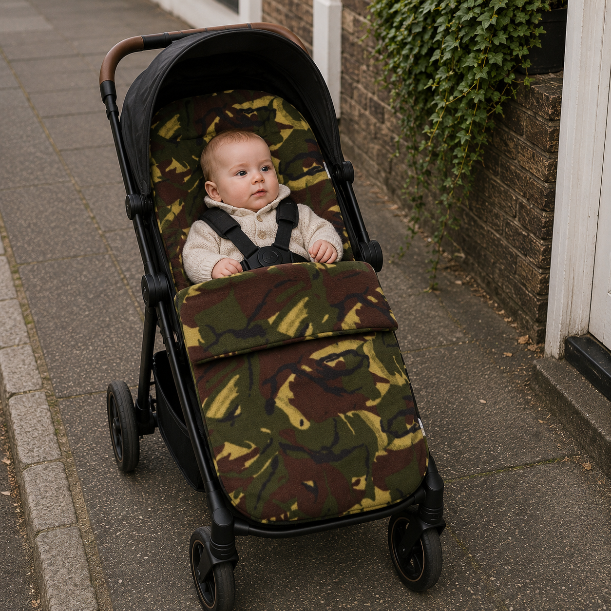 Universal Fleece Pushchair Footmuff / Cosy Toes - Fits All Pushchairs / Prams And Buggies - Camouflage / Fits All