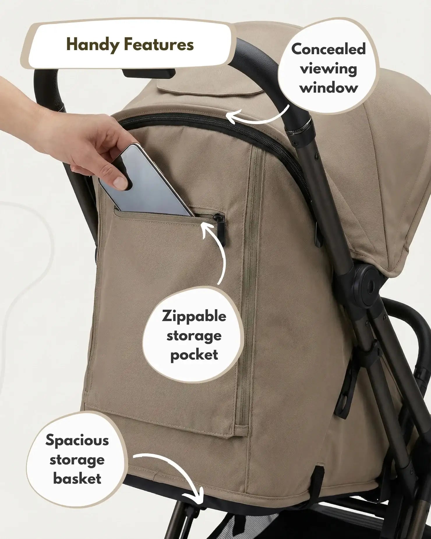 Venture Avio Compact Travel Baby Stroller - Truffle - Stroller