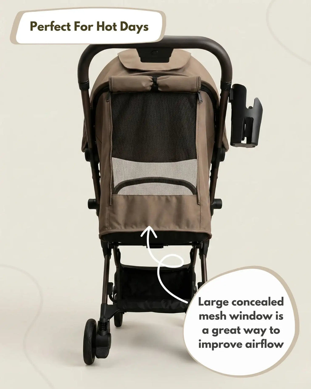 Venture Avio Compact Travel Baby Stroller - Truffle - Stroller