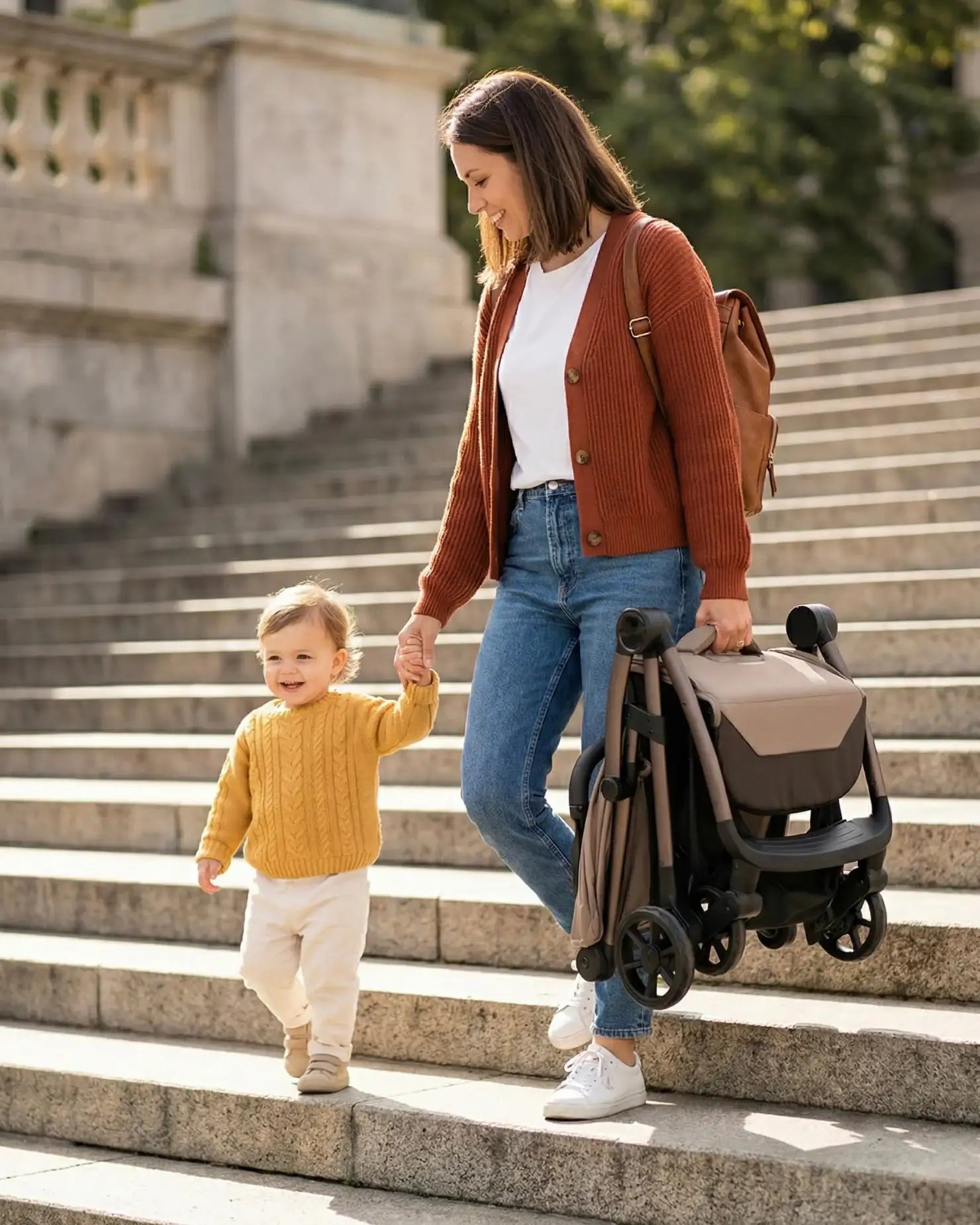 Venture Avio Compact Travel Baby Stroller - Truffle - Stroller