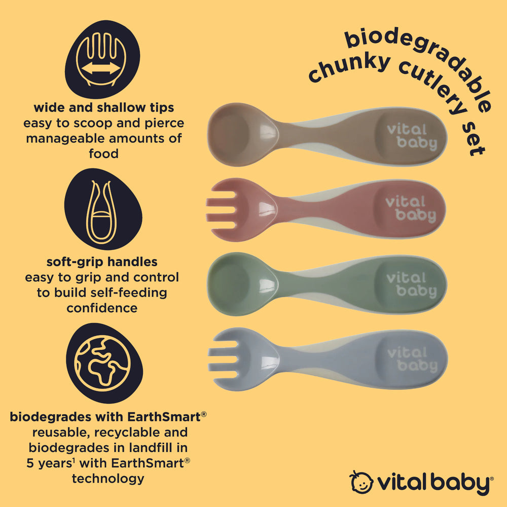 Vital Baby Children’s Chunky Cutlery Set - 4 Pack - Cutlery
