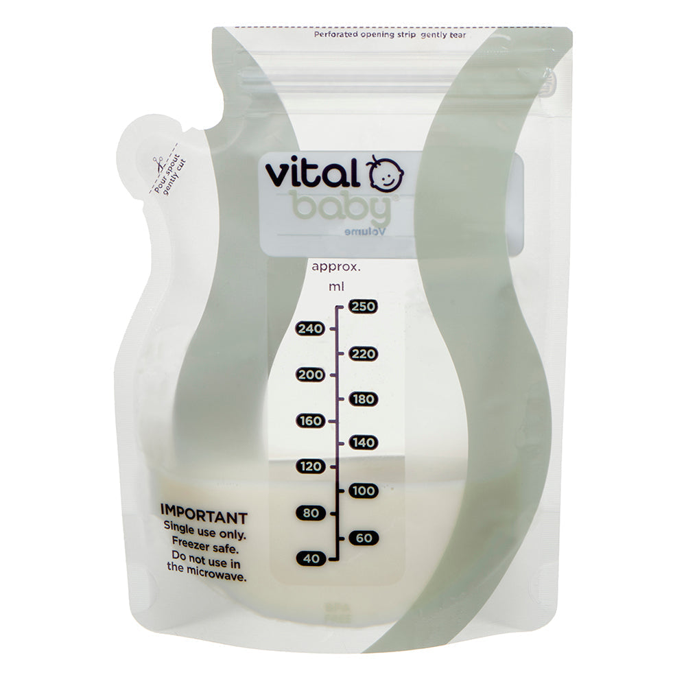 Vital Baby Easy Pour Breast Milk Storage Bags - 30 Pack - Feeding