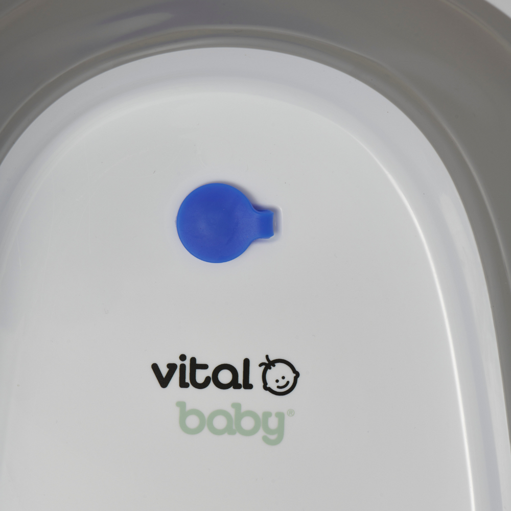 Vital Baby Foldable Compact Baby Bath - White & Grey - Bath Seat / Support