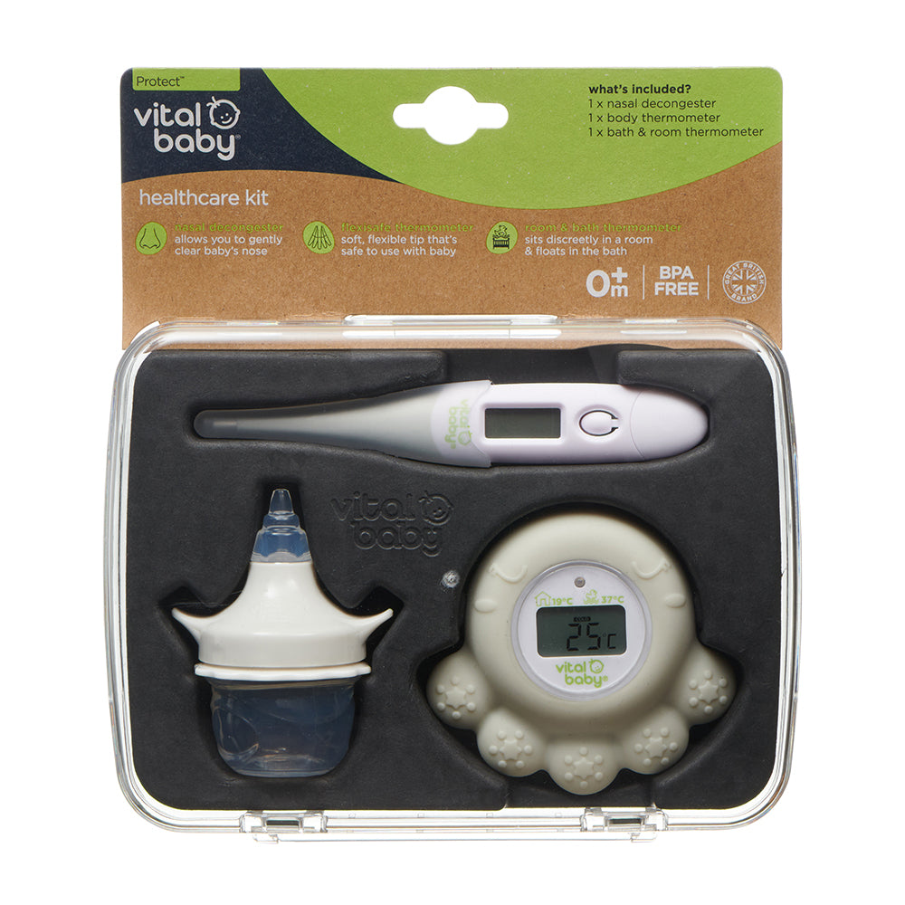 Vital Baby Healthcare Kit with Decongester Room Bath & Baby Thermometer - Baby Care