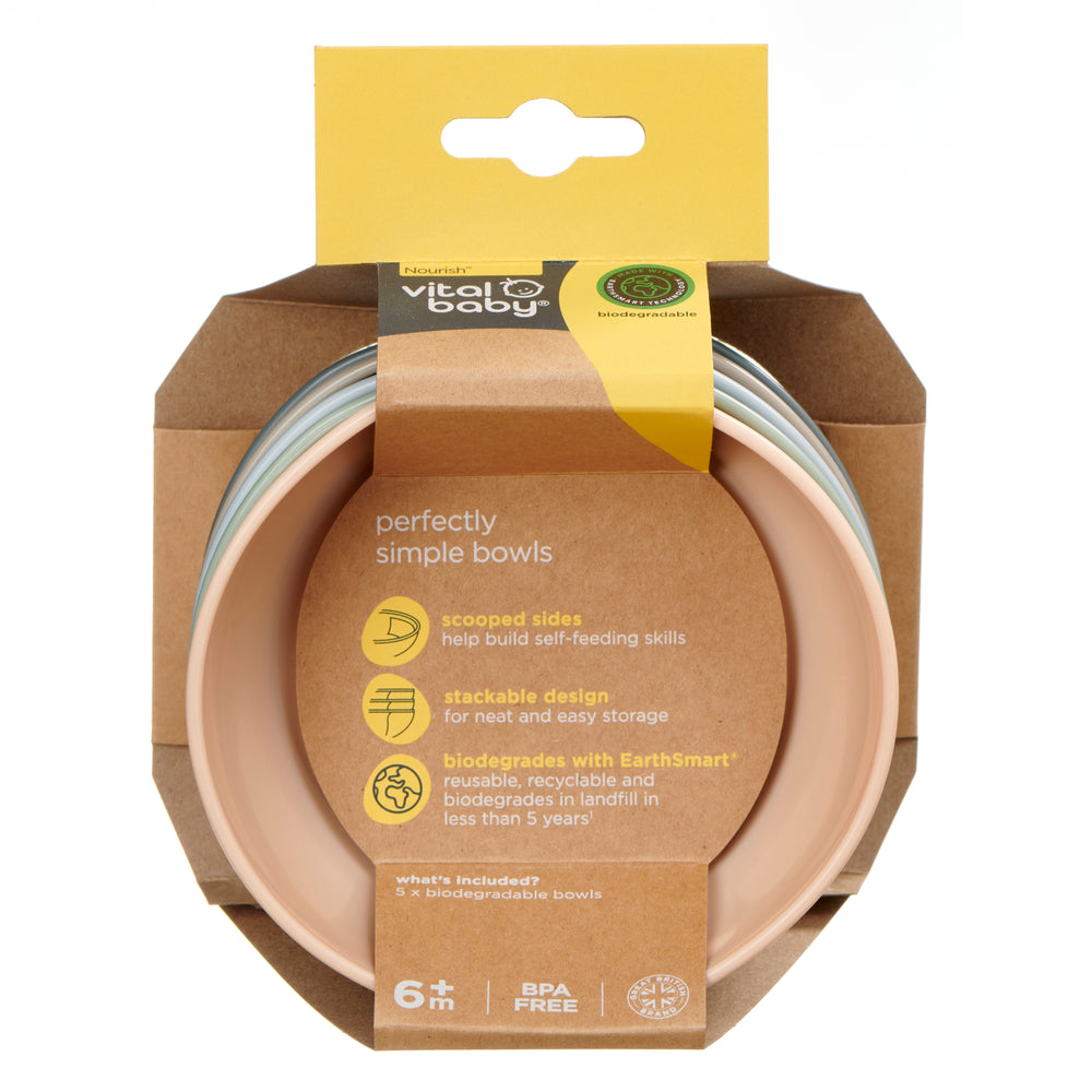 Vital Baby Perfectly Simple Bowls 5 Pack - Natural - Plate / Bowl