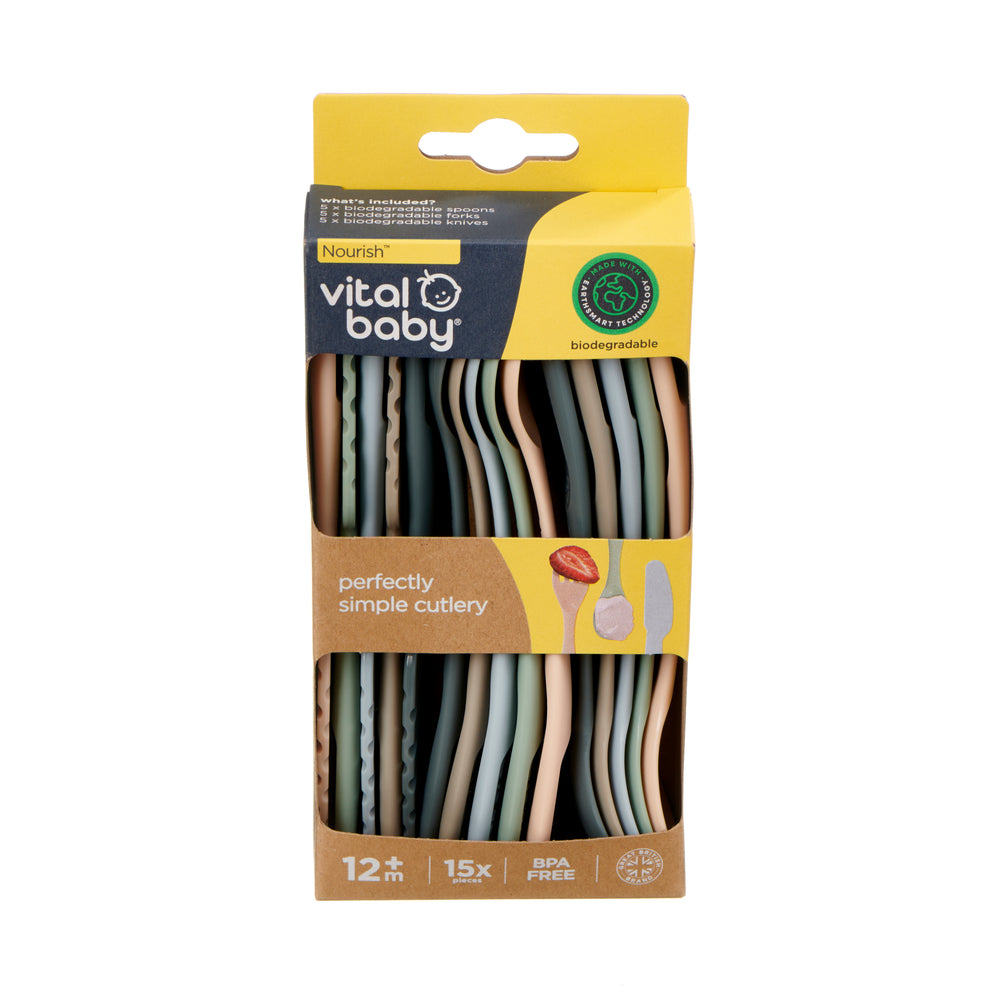 Vital Baby Perfectly Simple Cutlery 15 Pack - Natural - Cutlery