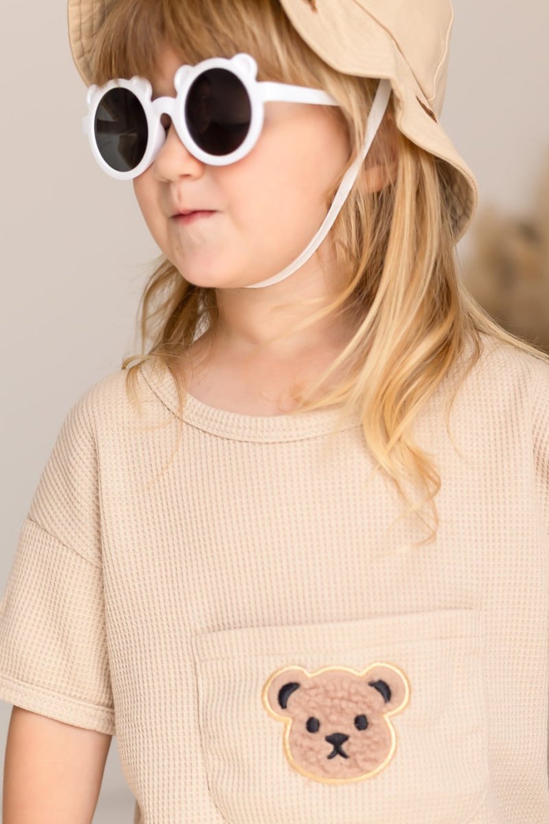 Waffle Bear 2 Piece T-Shirt & Shorts Set - 0-6 M / Waffle Brown - Outfit Sets
