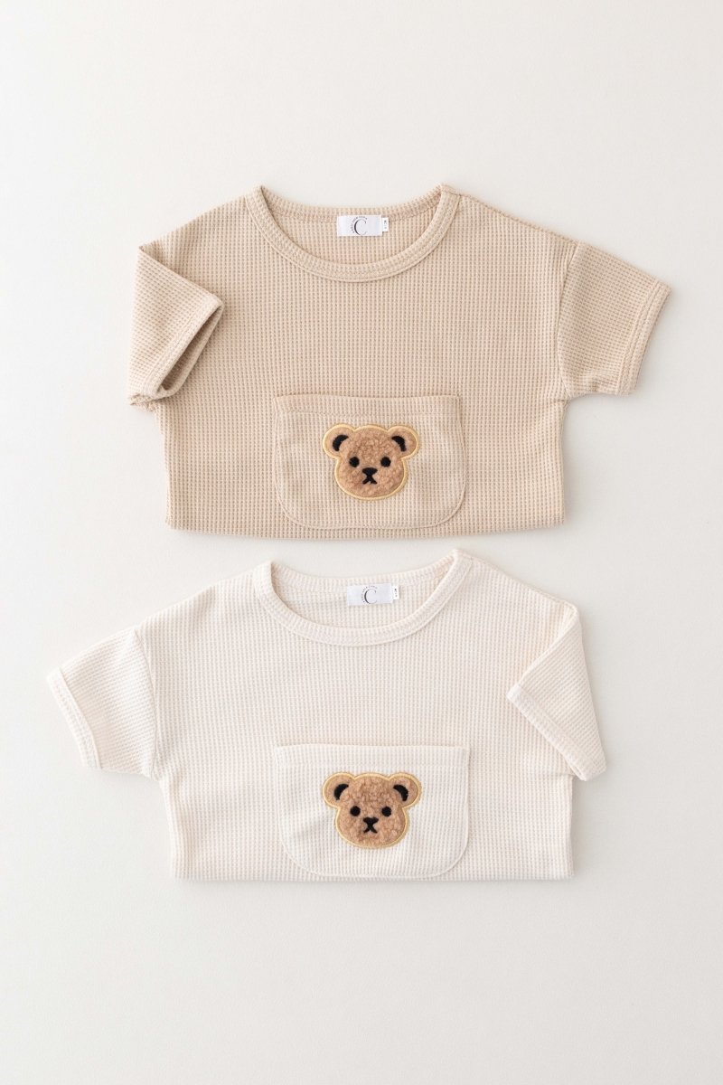 Waffle Bear 2 Piece T-Shirt & Shorts Set - Outfit Sets