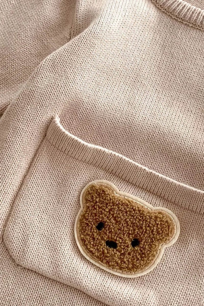 Waffle Bear One Piece Playsuit - Rompers