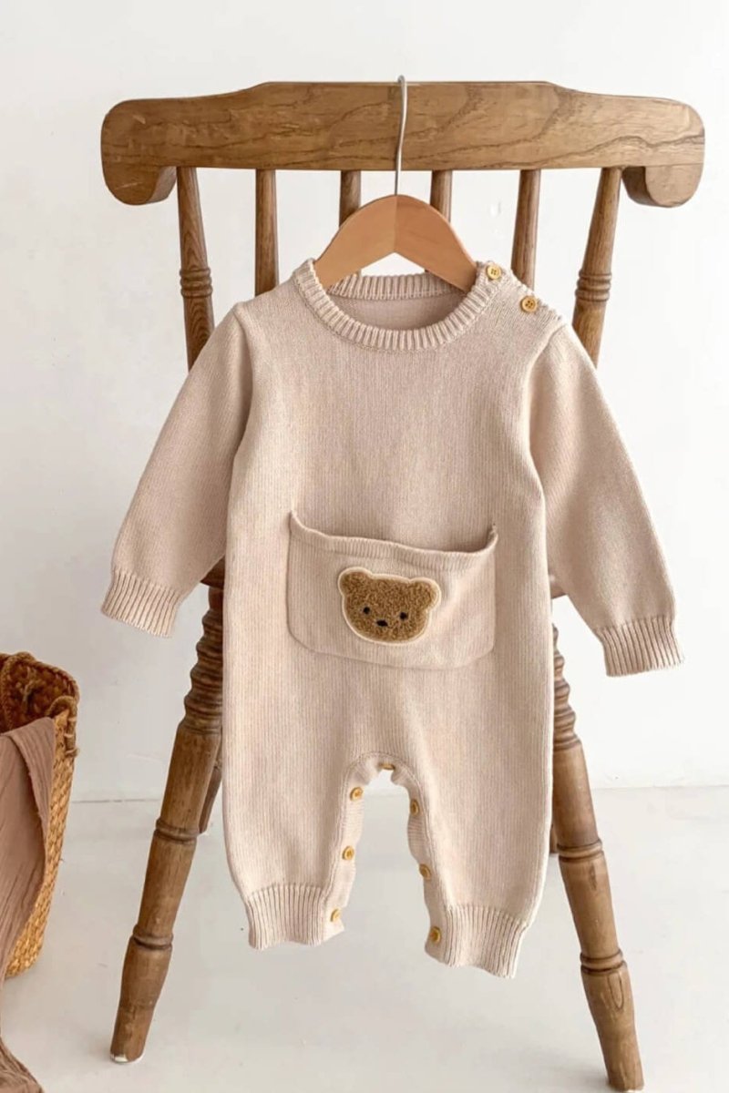 Waffle Bear One Piece Playsuit - Rompers