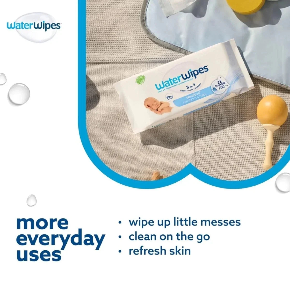 WaterWipes Sensitive Baby & Newborn Wipes 12x60 pcs - Baby Wipes