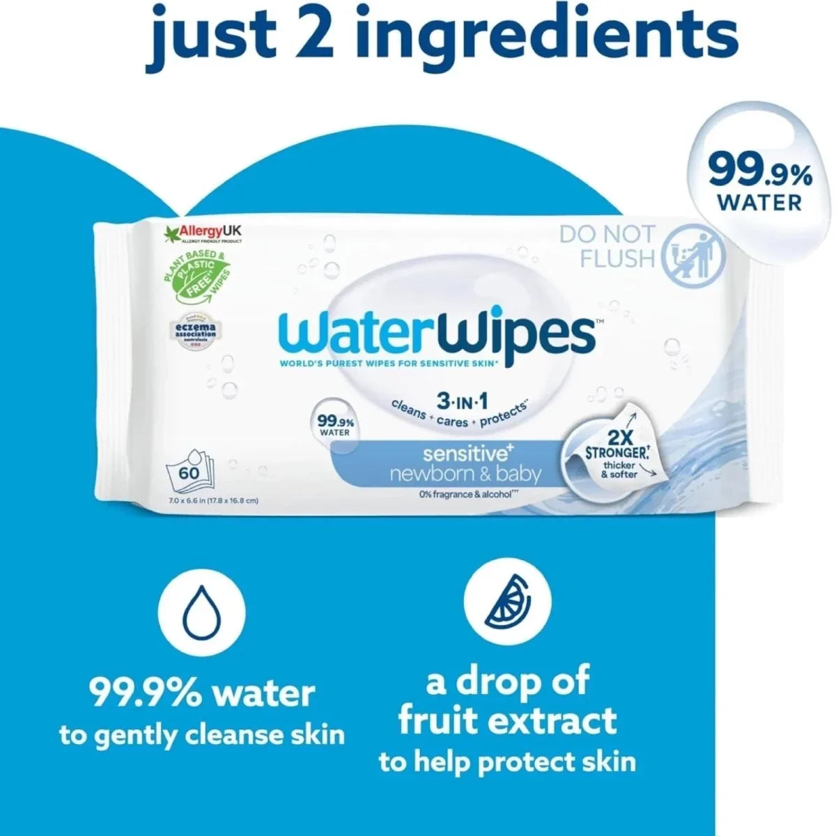 WaterWipes Sensitive Baby & Newborn Wipes 12x60 pcs - Baby Wipes