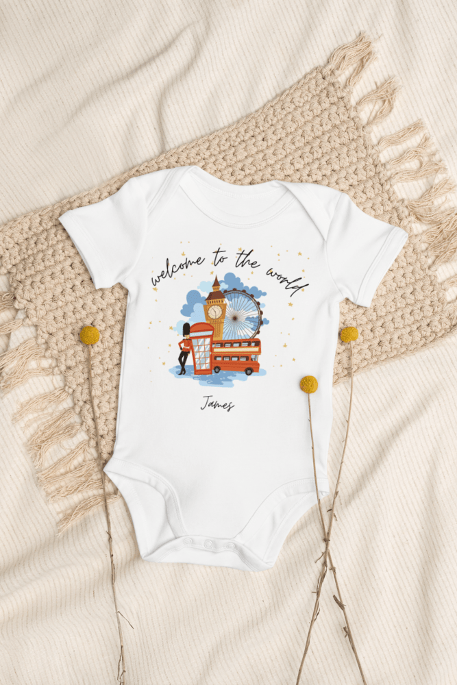 Welcome to the World London Town (Personalised Name Bodysuit) - Bodysuits