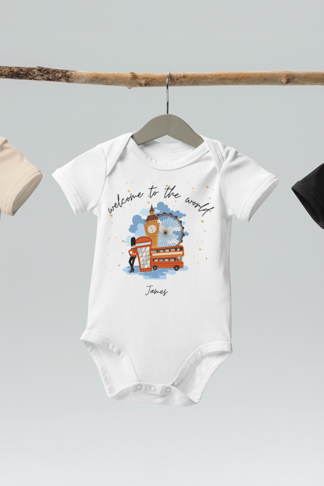 Welcome to the World London Town (Personalised Name Bodysuit) - Bodysuits